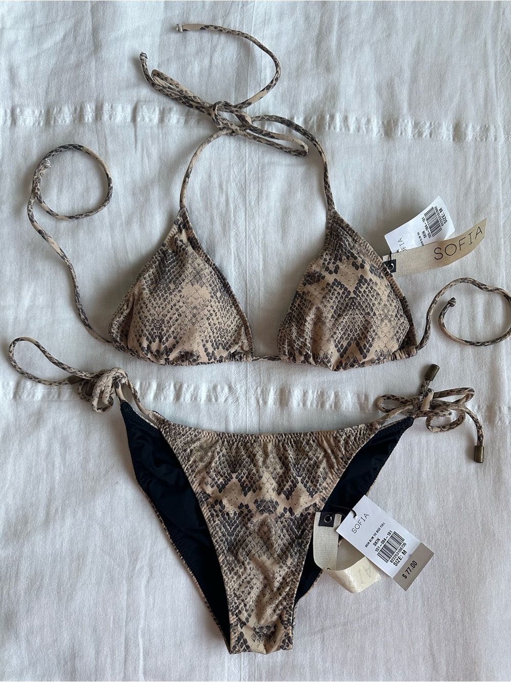 NWT Sofia by Vix Snakeskin String Bikini